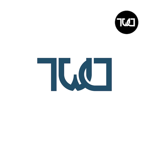 Diseño del logotipo de la letra TWD Monogram