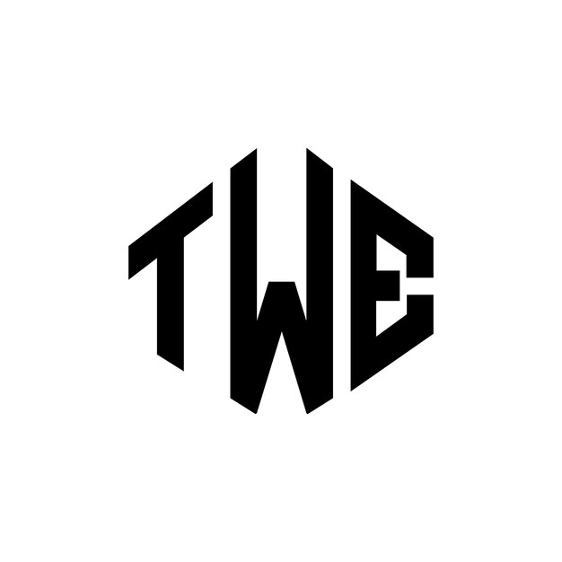 Vector diseño de logotipo de letra twe con forma de polígono twe polígono y forma de cubo diseño de logotipo twe hexágono plantilla de logotipo vectorial colores blanco y negro twe monograma logotipo de negocios y bienes raíces