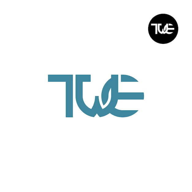 Diseño del logotipo de la letra TWE Monograma