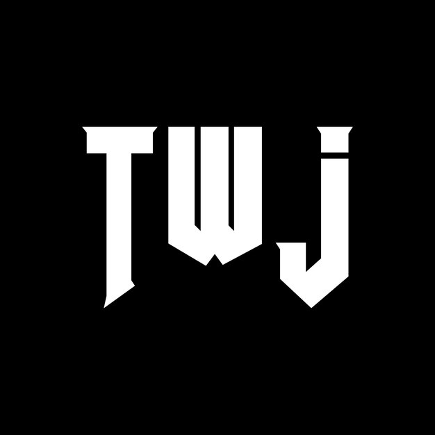 Diseño de logotipo de letra TWJ para la compañía de tecnología TWJ diseño de logotipo combinación de colores blanco y negro TWJ logotipo TWJ vector TWJ diseño TWJ icono TWJ alfabeto TWJ tipografía logotipo diseño