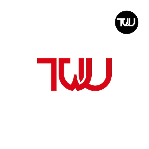 Diseño del logotipo de la letra TWU Monograma