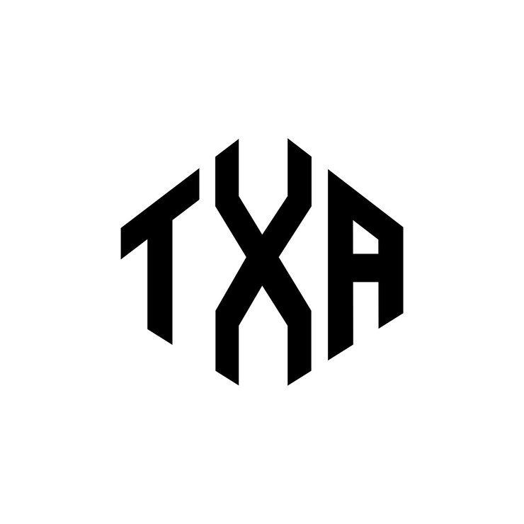 Vector diseño del logotipo de la letra txa con forma de polígono txa polígono y forma de cubo diseño del logotipo del vector hexágono txa plantilla del logotipo colores blanco y negro txa monograma de negocios y logotipo de bienes raíces