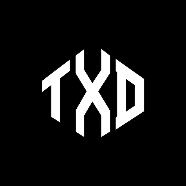 Diseño del logotipo de la letra TXD con forma de polígono TXD diseño del logotipo en forma de póligono y cubo TXD hexágono patrón del logotipo vectorial colores blanco y negro TXD monograma logotipo de negocios e inmobiliario