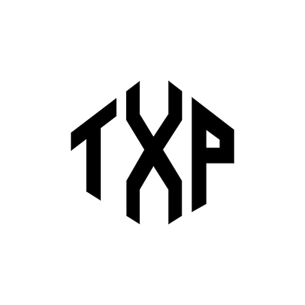 Diseño del logotipo de la letra TXP con forma de polígono TXP diseño del logotipo en forma de póligono y cubo TXP hexágono patrón del logotipo vectorial colores blanco y negro TXP monograma logotipo de negocios e inmobiliario