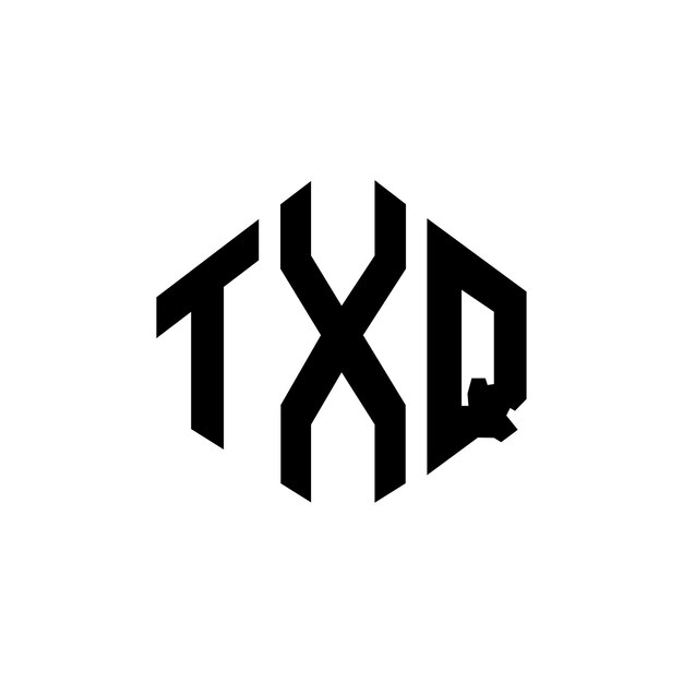 Diseño del logotipo de la letra TXQ con forma de polígono TXQ diseño del logotipo en forma de póligono y cubo TXQ hexágono patrón del logotipo vectorial colores blanco y negro TXQ monograma logotipo de negocios e inmobiliario