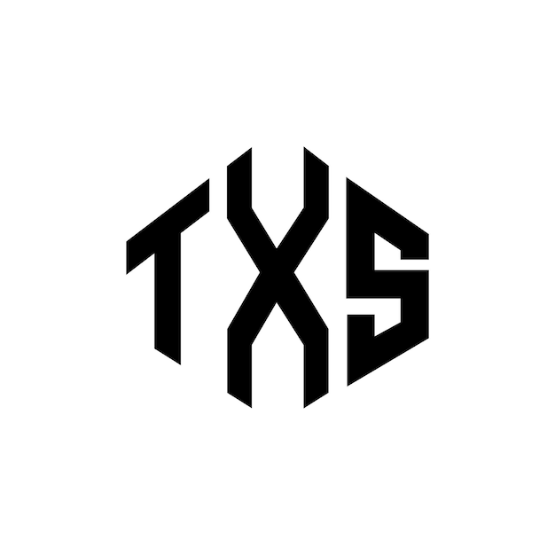 Diseño del logotipo de la letra TXS con forma de polígono TXS diseño del logotipo en forma de póligono y cubo TXS hexágono patrón del logotipo vectorial colores blanco y negro TXS monograma logotipo de negocios e inmobiliario