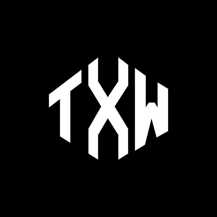 Vector diseño del logotipo de la letra txw con forma de polígono txw diseño del logotipo en forma de póligono y cubo txw hexágono patrón del logotipo vectorial colores blanco y negro txw monograma logotipo de negocios e inmobiliario