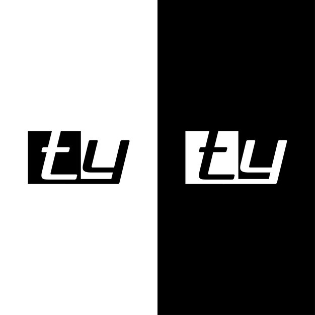 Diseño de logotipo de letra Ty minimalista único