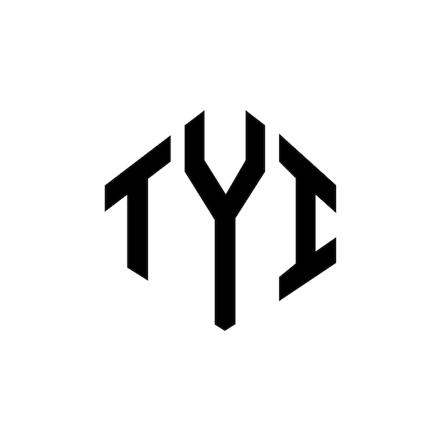 Diseño de logotipo de letra TYI con forma de polígono TYI polígono y forma de cubo diseño de logotipo TYI hexágono patrón de logotipo vectorial colores blanco y negro TYI monograma logotipo de negocios e inmobiliario