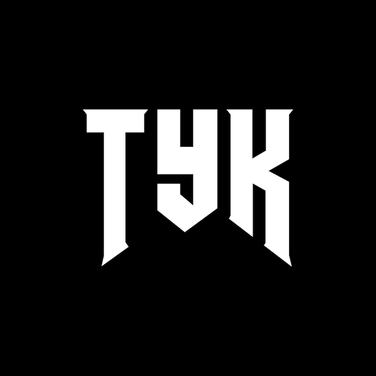 Vector diseño de logotipo de letra tyk para una empresa de tecnología diseño del logotipo tyk combinación de colores blanco y negro tyk logotipo vector tyk diseño tyk icono tyk alfabeto tyk tipografía diseño del logotipo