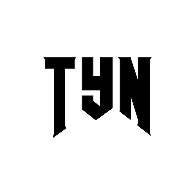 Diseño de logotipo de letra TYN para una empresa de tecnología Diseño del logotipo TYN combinación de colores blanco y negro TYN logotipo Vector TYN diseño TYN icono TYN alfabeto TYN tipografía diseño del logotipo