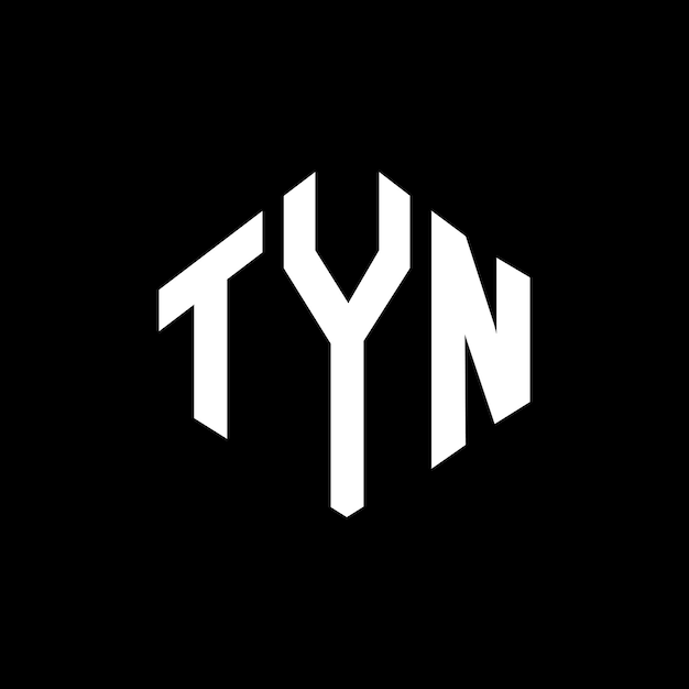 Diseño de logotipo de letra TYN con forma de polígono TYN polígono y forma de cubo diseño de logotipo TYN hexágono patrón de logotipo vectorial colores blanco y negro TYN monograma de negocios y logotipo de bienes raíces