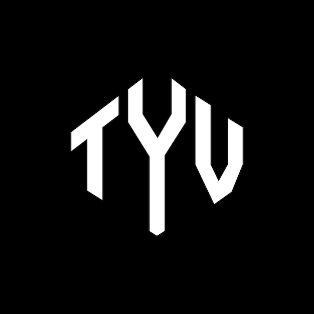 Diseño de logotipo de letra TYV con forma de polígono TYV polígono y forma de cubo diseño de logotipo TYV hexágono patrón de logotipo vectorial colores blanco y negro TYV monograma de negocios y logotipo de bienes raíces