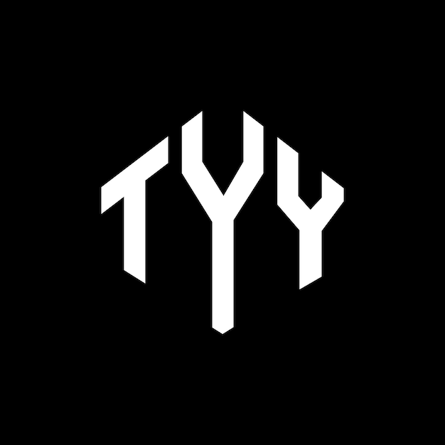 Diseño del logotipo de la letra TYY con forma de polígono TYY polígono y forma de cubo diseño del logotipo TYY hexágono modelo de logotipo vectorial colores blanco y negro TYY monograma de negocios y logotipo de bienes raíces