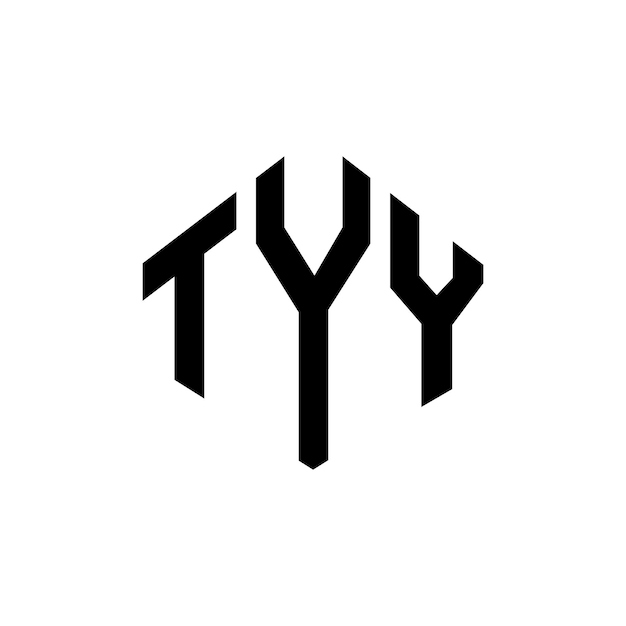 Diseño del logotipo de la letra TYY con forma de polígono TYY polígono y forma de cubo diseño del logotipo TYY hexágono modelo de logotipo vectorial colores blanco y negro TYY monograma de negocios y logotipo de bienes raíces