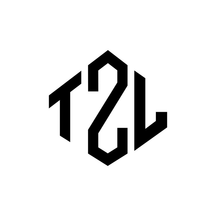 Vector diseño de logotipo de letra tzl con forma de polígono tzl polígono y forma de cubo diseño de logotipo tzl hexágono patrón de logotipo vectorial colores blanco y negro tzl monograma de negocios y logotipo de bienes raíces