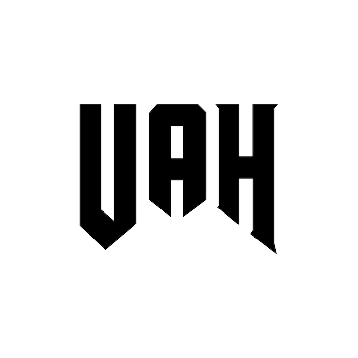 Vector diseño de logotipo de letra uah para una empresa de tecnología diseño del logotipo uah combinación de colores blanco y negro logotipo uah vector uah diseño del icono uah alfabeto uah tipografía diseño del logotipo