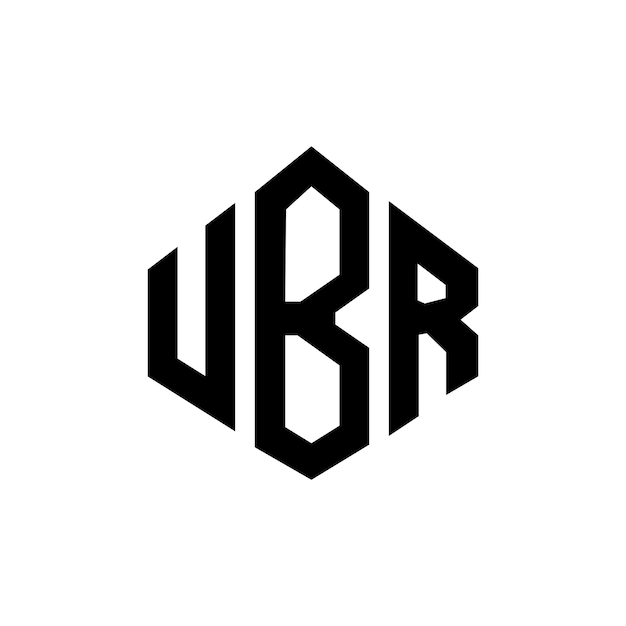 Diseño de logotipo de letra UBR con forma de polígono UBR poligono y forma de cubo diseño de logotipo UBR hexágono patrón de logotipo vectorial colores blanco y negro UBR monograma negocio y logotipo de bienes raíces