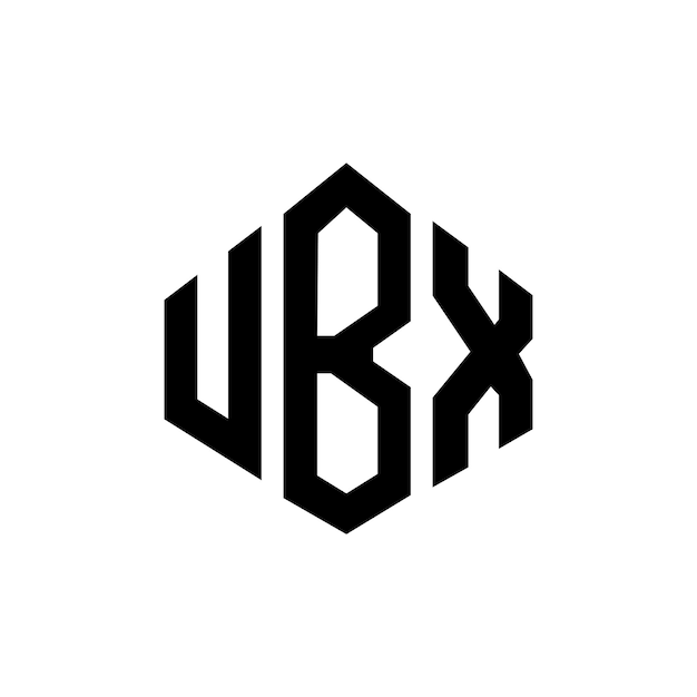 Vector diseño de logotipo de letra ubx con forma de polígono ubx polígono y forma de cubo diseño de logotipo ubx hexágono plantilla de logotipo vectorial colores blanco y negro ubx monograma logotipo de negocios y bienes raíces