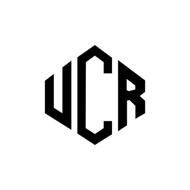 Diseño del logotipo de la letra UCR con forma de polígono UCR diseño del logotipo en forma de póligono y cubo UCR hexágono modelo de logotipo vectorial colores blanco y negro UCR monograma logotipo de negocios y bienes raíces
