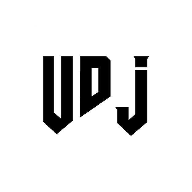 Diseño de logotipo de letra UDJ para una empresa de tecnología Diseño del logotipo UDJ combinación de colores blanco y negro Logotipo UDJ vector UDJ diseño Icono UDJ alfabeto UDJ tipografía diseño del logotipo