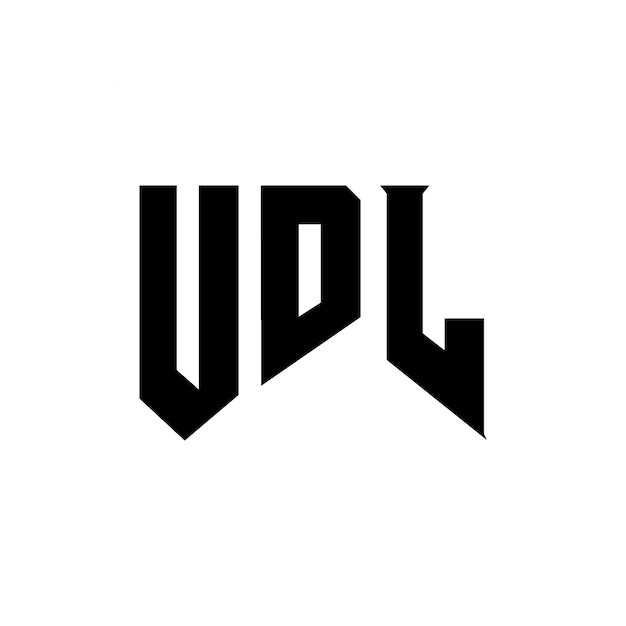Diseño de logotipo de letra UDL para una empresa de tecnología Diseño del logotipo UDL combinación de colores blanco y negro Logotipo UDL vector UDL diseño Icono UDL alfabeto UDL tipografía diseño del logotipo