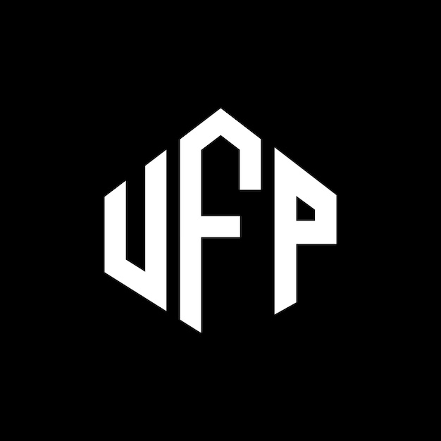 Diseño de logotipo de letra UFP con forma de polígono UFP polígono y forma de cubo diseño de logotipo UFP hexágono patrón de logotipo vectorial colores blanco y negro UFP monograma negocio y logotipo de bienes raíces