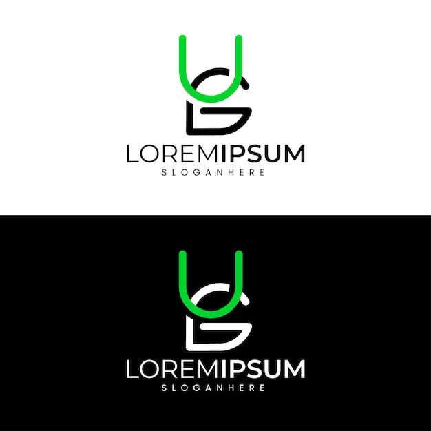 Diseño de logotipo de letra UG minimalista moderno
