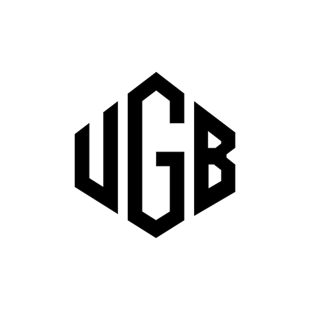 Diseño de logotipo de letra UGB con forma de polígono UGB polígono y forma de cubo diseño de logotipo UGB hexágono patrón de logotipo vectorial colores blanco y negro UGB monograma logotipo de negocios y bienes raíces