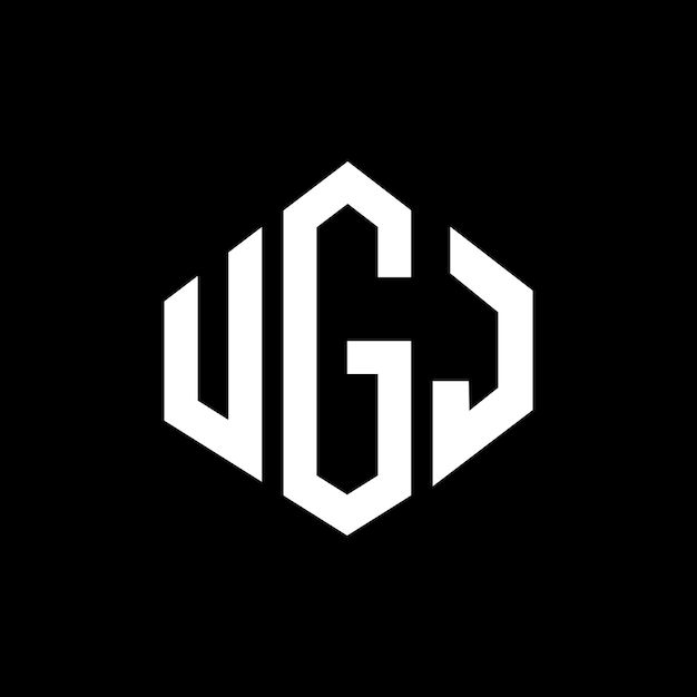 Diseño de logotipo de letra UGJ con forma de polígono UGJ polígono y forma de cubo diseño de logotipo UGJ hexágono patrón de logotipo vectorial colores blanco y negro UGJ monograma negocio y logotipo de bienes raíces