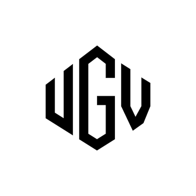 Diseño de logotipo de letra UGV con forma de polígono UGV polígono y forma de cubo diseño de logotipo UGV hexágono patrón de logotipo vectorial colores blanco y negro UGV monograma de negocios y logotipo de bienes raíces