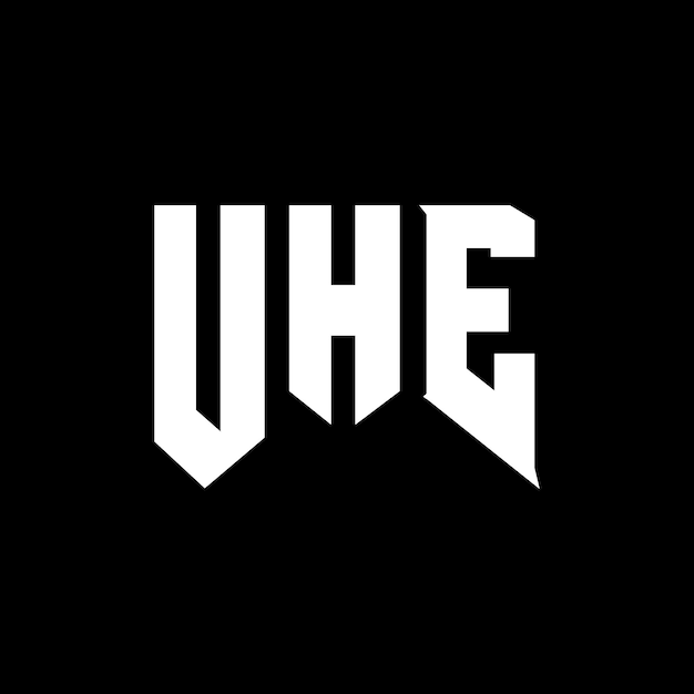 Diseño de logotipo de letra UHE para una empresa de tecnología Diseño del logotipo UHE combinación de colores blanco y negro Logotipo UHE Vector UHE Diseño del icono UHE Alfabeto UHE Tipografía diseño del logotipo