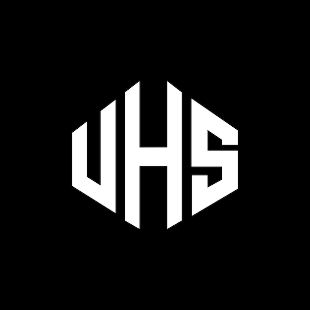 Diseño de logotipo de letra UHS con forma de polígono UHS polígono y forma de cubo diseño de logotipo UHS hexágono patrón de logotipo vectorial colores blanco y negro UHS monograma negocio y logotipo de bienes raíces