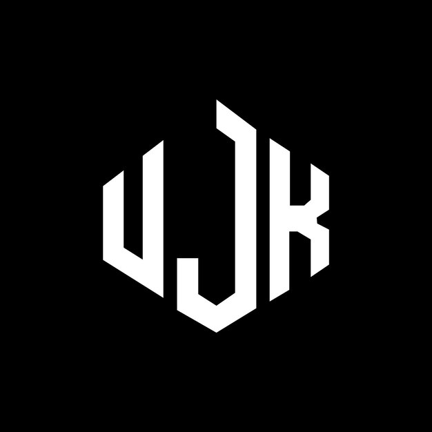 Diseño de logotipo de letra UJK con forma de polígono UJK polígono y forma de cubo diseño de logotipo UJK hexágono patrón de logotipo vectorial colores blanco y negro UJK monograma logotipo de negocios y bienes raíces