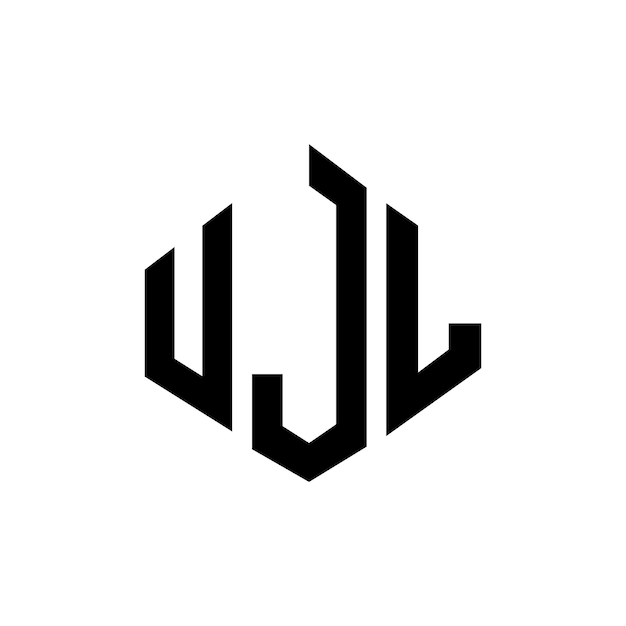 El diseño del logotipo de la letra UJL con forma de polígono UJL polígono y forma de cubo diseño de logotipo UJL hexágono modelo de logotipo vectorial colores blanco y negro UJL monograma negocio y logotipo de bienes raíces