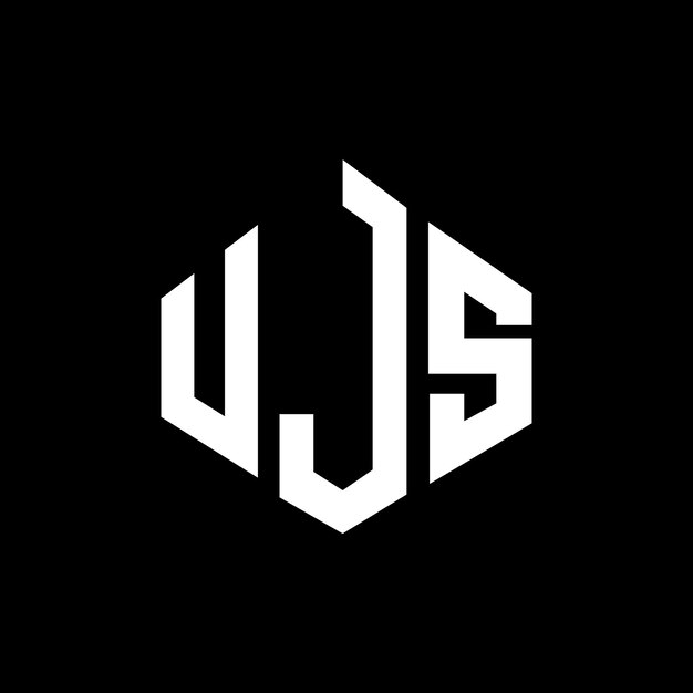 El diseño del logotipo de la letra UJS con forma de polígono UJS polígono y forma de cubo UJS hexágono modelo de logotipo vectorial de colores blanco y negro UJS monograma de negocios y logotipo de bienes raíces