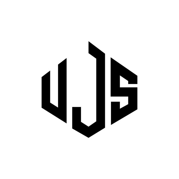 El diseño del logotipo de la letra UJS con forma de polígono UJS polígono y forma de cubo UJS hexágono modelo de logotipo vectorial de colores blanco y negro UJS monograma de negocios y logotipo de bienes raíces