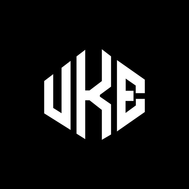 Diseño del logotipo de la letra UKE con forma de polígono UKE polígono y diseño del logotipo en forma de cubo UKE
