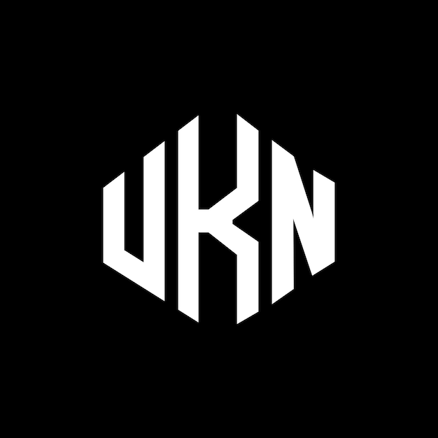 Diseño del logotipo de la letra UKN con forma de polígono diseño del logotipo del polígono y la forma de cubo UKN