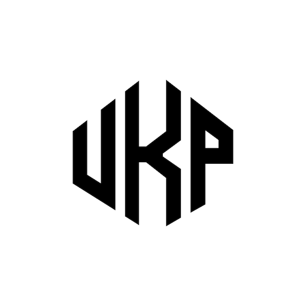 Diseño de logotipo de letra UKP con forma de polígono UKP poligono y forma de cubo diseño de logotipo UKP hexágono plantilla de logotipo vectorial colores blanco y negro UKP monograma logotipo de negocios y bienes raíces
