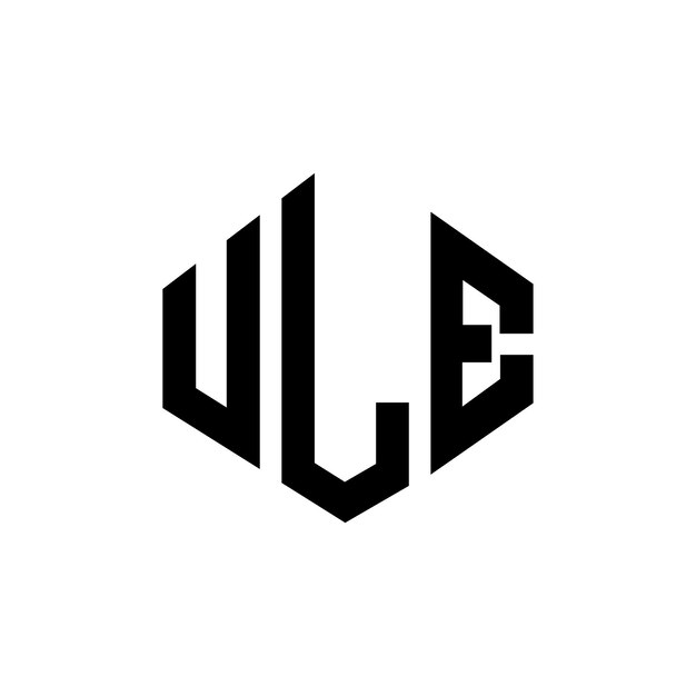 Diseño del logotipo de la letra ULE con forma de polígono ULE polígono y forma de cubo diseño del logotipo ULE hexágono modelo de logotipo vectorial colores blanco y negro ULE monograma logotipo de negocios e inmobiliario