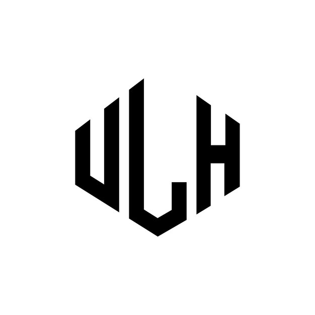 Diseño del logotipo de la letra ULH con forma de polígono ULH diseño del logotipo en forma de póligono y cubo ULH hexágono modelo de logotipo vectorial colores blanco y negro ULH monograma de negocios y logotipo inmobiliario