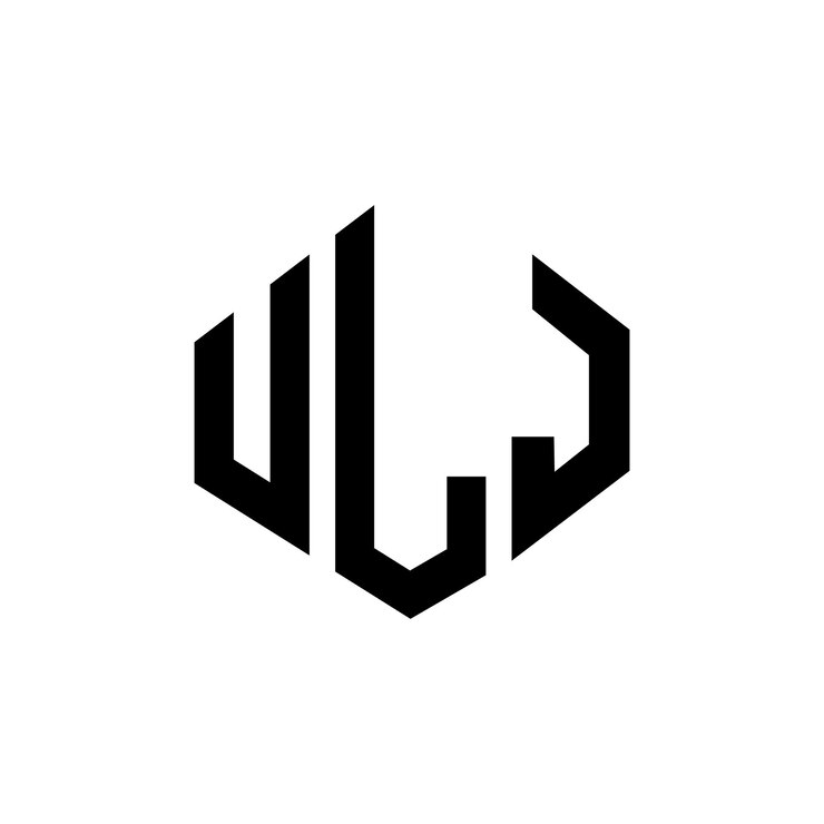Vector diseño del logotipo de la letra ulj con forma de polígono ulj diseño del logotipo en forma de poligono y cubo ulj hexágono modelo de logotipo vectorial colores blanco y negro ulj monograma de negocios y logotipo de bienes raíces