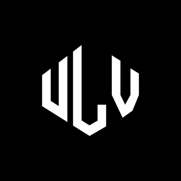 Diseño de logotipo de letra ULV con forma de polígono ULV polígono y forma de cubo diseño de logotipo ULV hexágono patrón de logotipo vectorial colores blanco y negro ULV monograma logotipo de negocios e inmobiliario