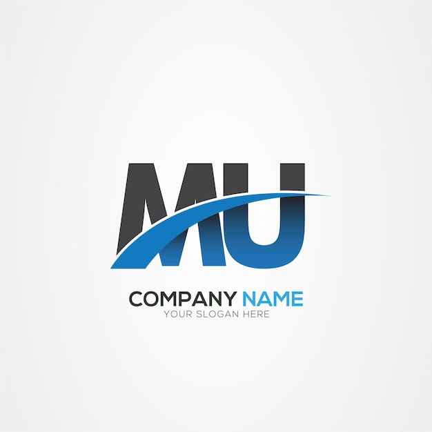 Diseño del logotipo de la letra UM con un corte creativo Diseño creativo del logotipo