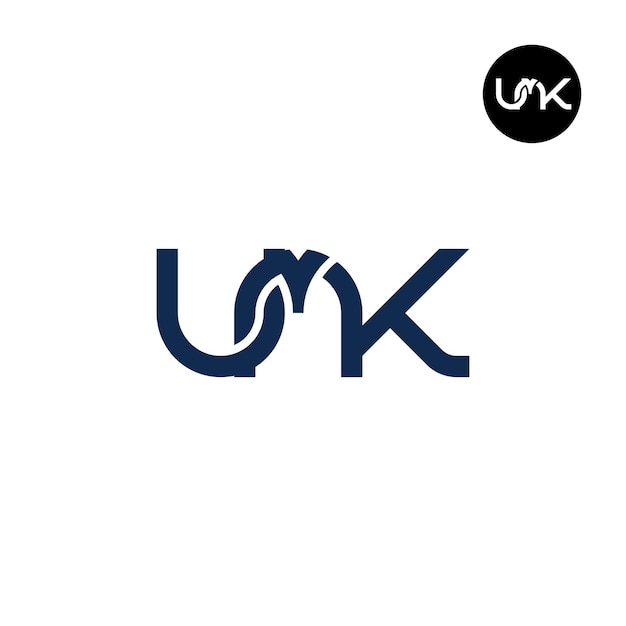 Diseño del logotipo de la letra UMK Monogram