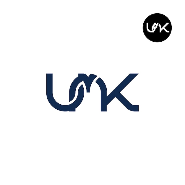 Diseño del logotipo de la letra umk monogram