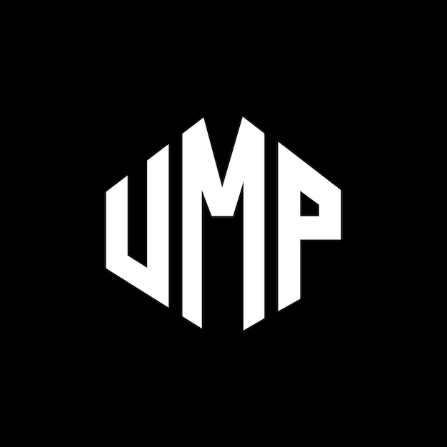 Diseño de logotipo de letra UMP con forma de polígono UMP polígono y forma de cubo diseño de logotipo UMP hexágono patrón de logotipo vectorial colores blanco y negro UMP monograma logotipo de negocios e inmobiliario