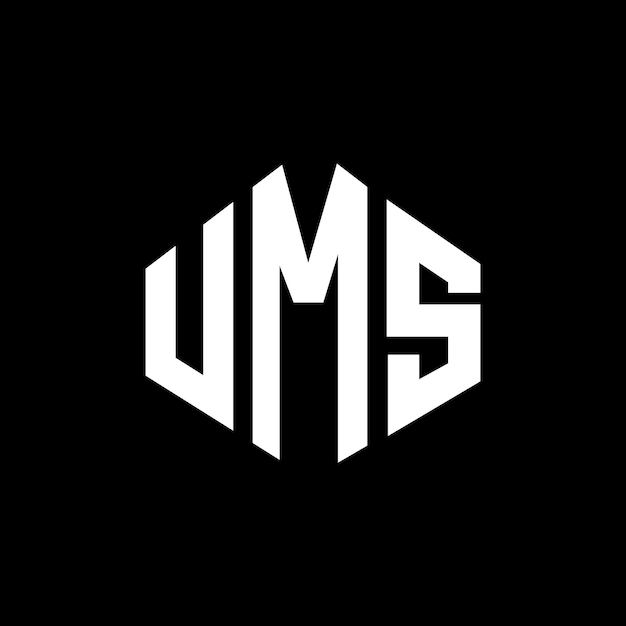 Diseño de logotipo de letra UMS con forma de polígono UMS polígono y forma de cubo diseño de logotipo UMS hexágono patrón de logotipo vectorial colores blanco y negro UMS monograma negocio y logotipo de bienes raíces