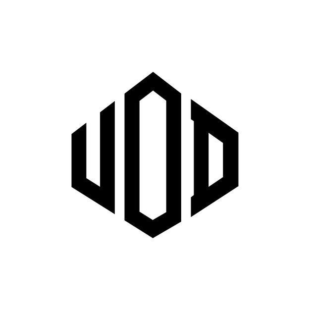 Diseño de logotipo de letra UOD con forma de polígono UOD poligono y forma de cubo diseño de logotipo UOD hexágono patrón de logotipo vectorial colores blanco y negro UOD monograma negocio y logotipo de bienes raíces